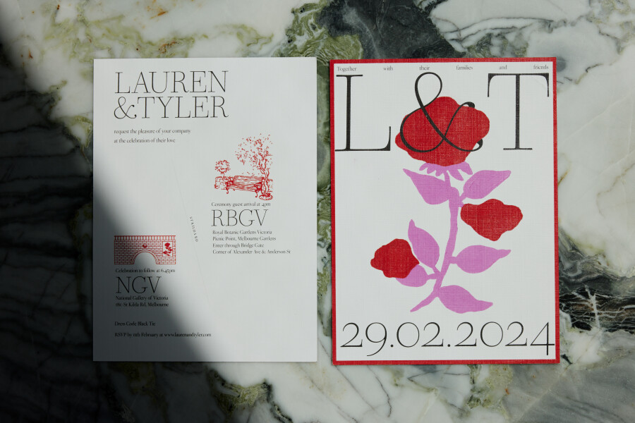 Romantic Wedding in the Garden by Day, Moody Red Event by Night