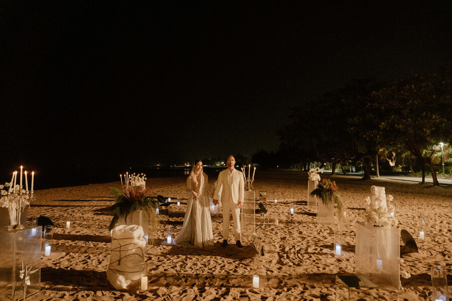 A Chic & Spiritual Bali Beach Wedding with Custom Couture and Cultural Touches