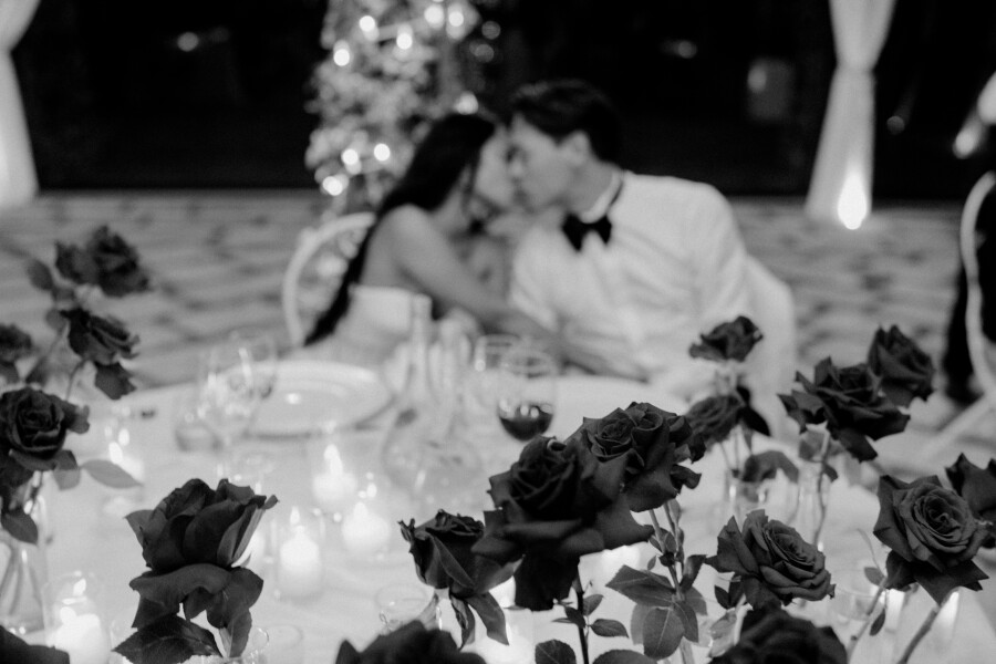 A High Fashion Wedding Laced with Red Roses on the Amalfi Coast, Italy