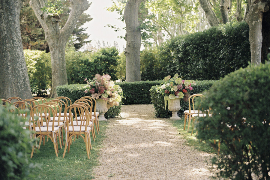 A Romantic Provençal Garden Wedding in France with Pastel Blooms & Antique Details