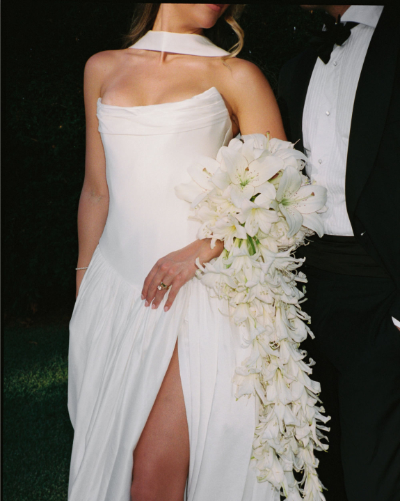 Floral Poise and Draped Drama