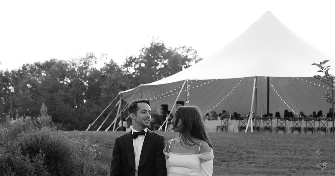 Beautiful Backyard Wedding in Massachusetts | End-of-Summer Wedding Under the Tent