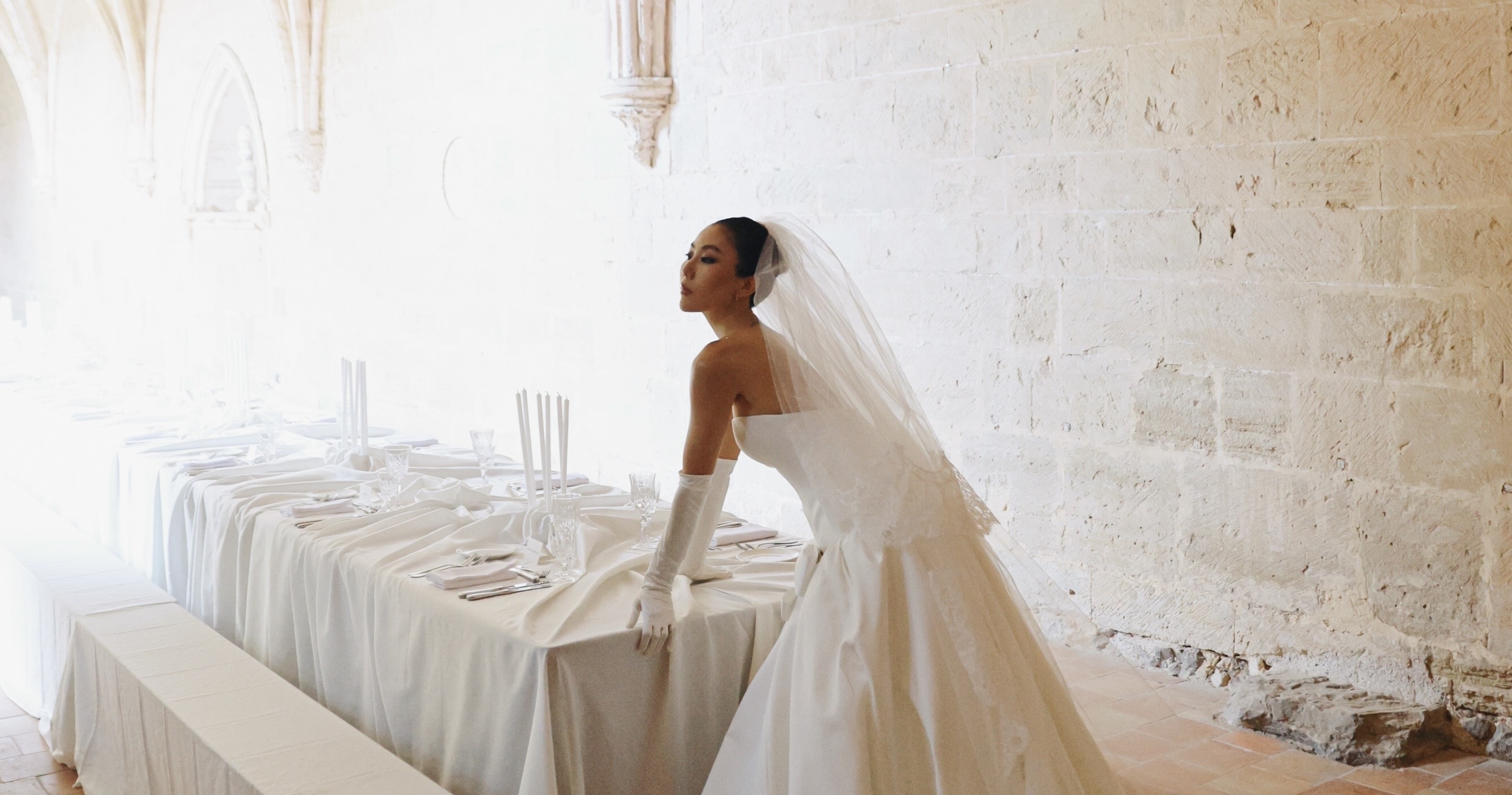 Influencer Xiayan Guo's Cinematic Abbey Wedding in Southern France