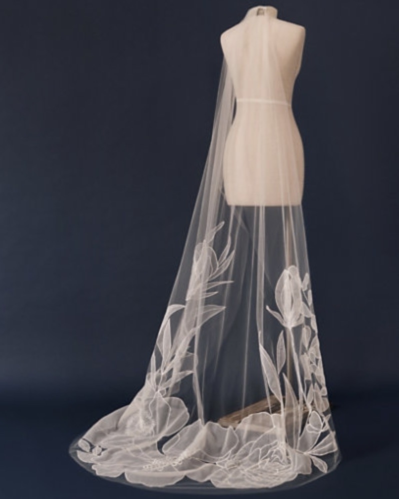 Danielle Frankel Custom Made Double weight tulle Veil Used Wedding