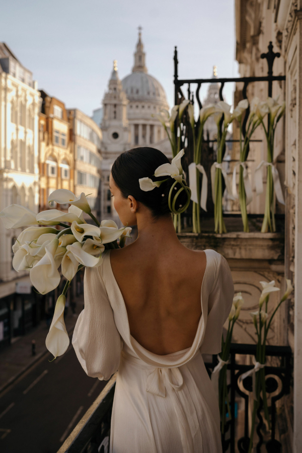 A Symphony of Silk, Light and Flowers at a Wedding Photo Shoot