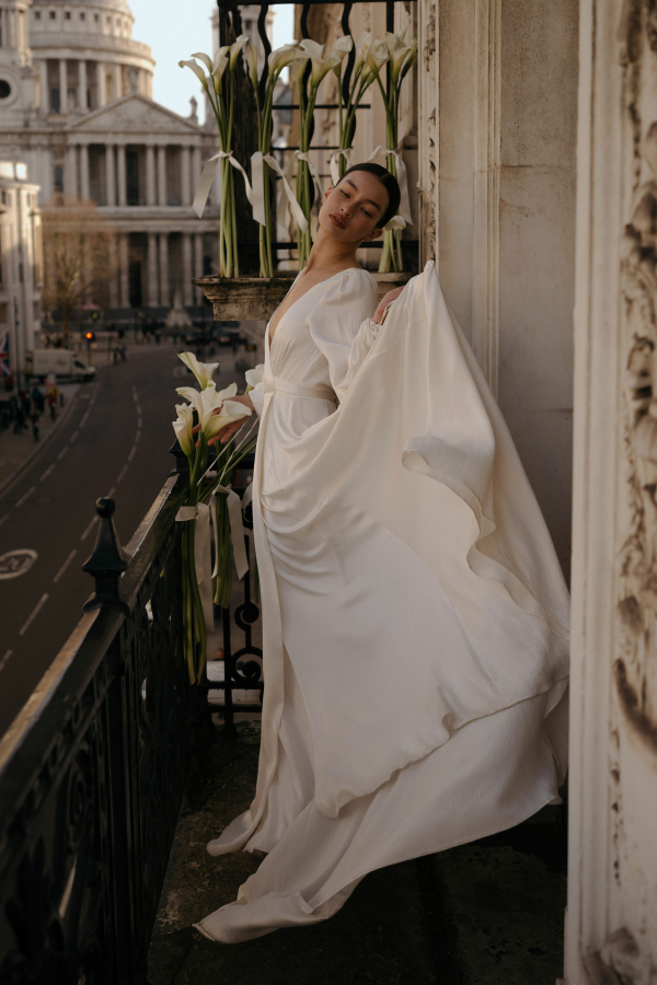 A Symphony of Silk, Light and Flowers at a Wedding Photo Shoot