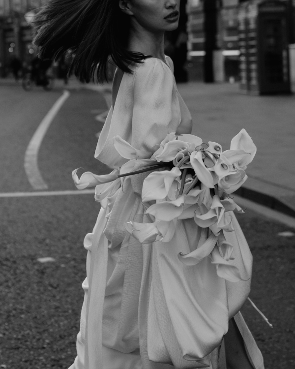 A Symphony of Silk, Light and Flowers at a Wedding Photo Shoot