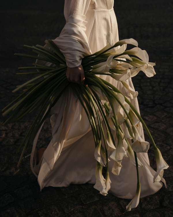A Symphony of Silk, Light and Flowers at a Wedding Photo Shoot