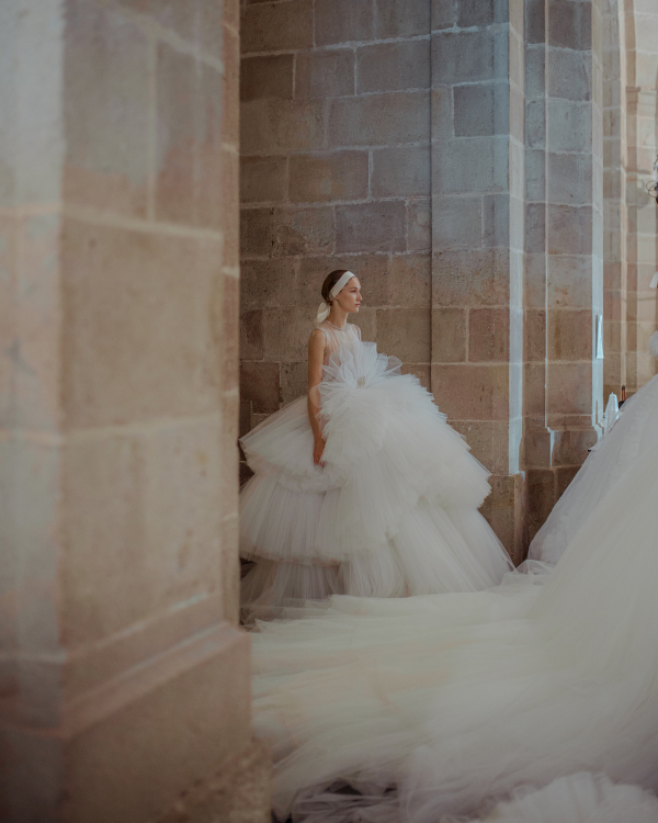 Backstage at Giambattista Valli's Debut Bridal Runway