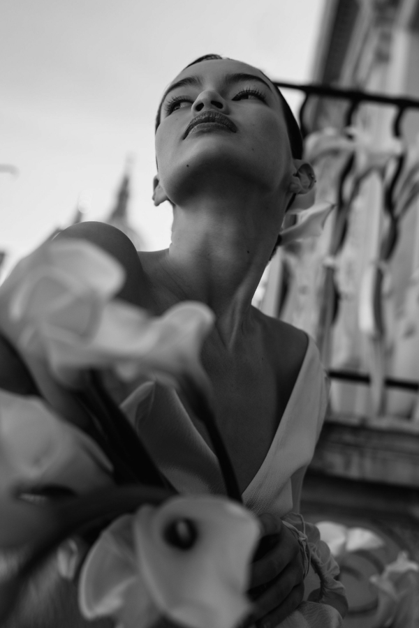 A Symphony of Silk, Light and Flowers at a Wedding Photo Shoot