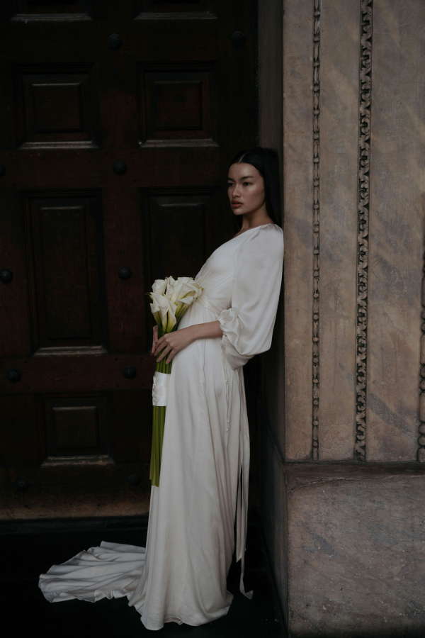 A Symphony of Silk, Light and Flowers at a Wedding Photo Shoot