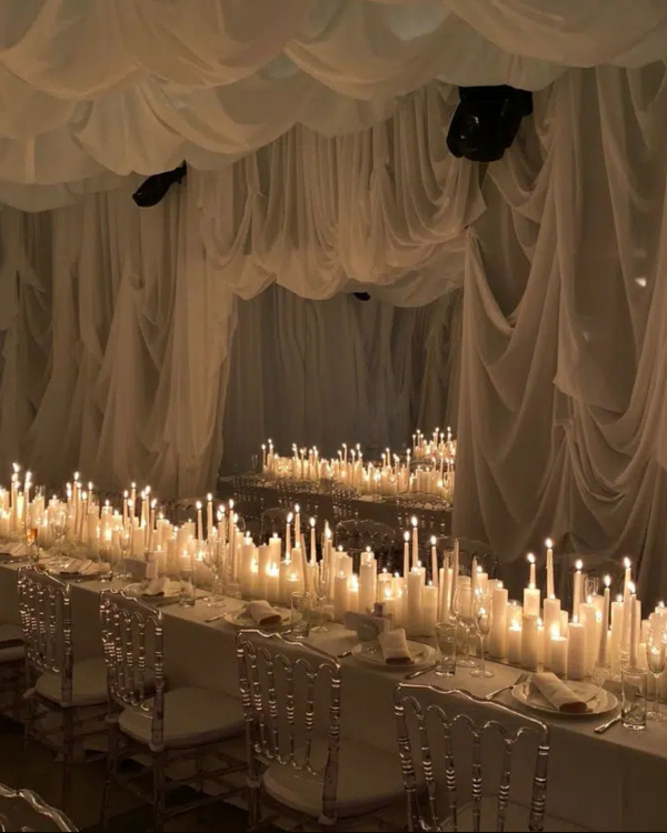 Draped Fabric Wedding Decor | Trendy Fabric and Tulle Wedding Decorations