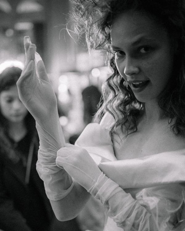 Backstage at Vivienne Westwood's Debut Bridal Runway