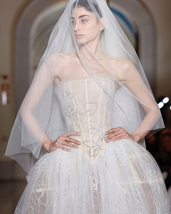 Backstage at Vivienne Westwood's Debut Bridal Runway