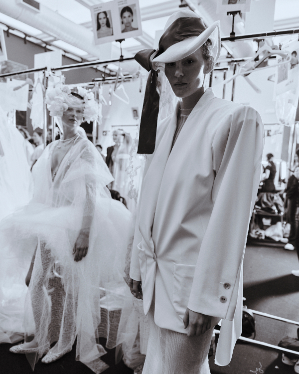 Backstage at Vivienne Westwood's Debut Bridal Runway