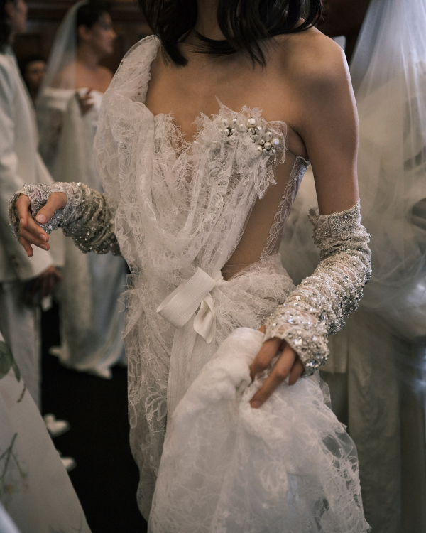 Backstage at Vivienne Westwood's Debut Bridal Runway