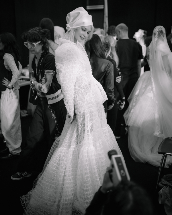 Backstage at Vivienne Westwood's Debut Bridal Runway