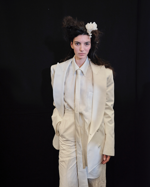 Backstage at Vivienne Westwood's Debut Bridal Runway