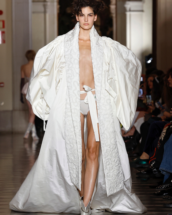 Backstage at Vivienne Westwood's Debut Bridal Runway