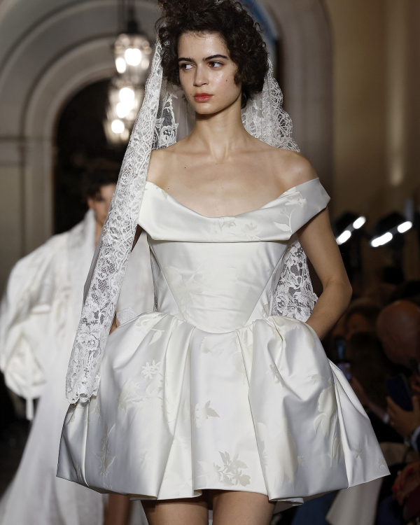 Backstage at Vivienne Westwood's Debut Bridal Runway