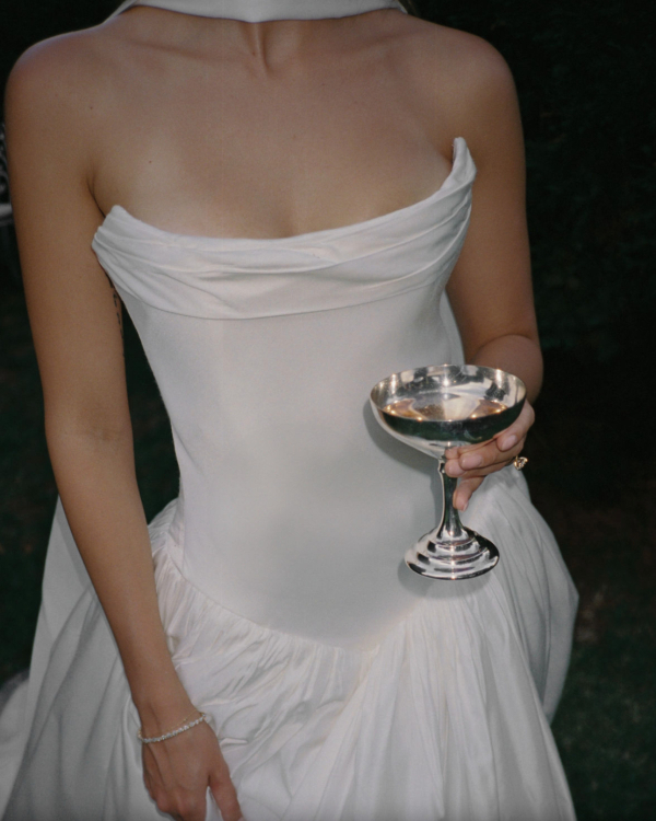 Floral Poise and Draped Drama
