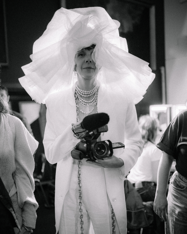 Backstage at Vivienne Westwood's Debut Bridal Runway