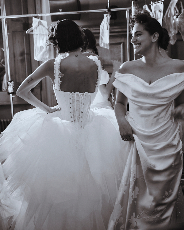 Backstage at Vivienne Westwood's Debut Bridal Runway