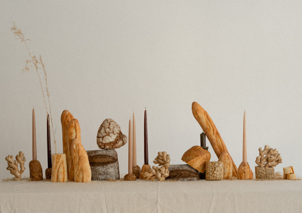 Stylish Tablescapes: Bread Candles, Flowers & Croissants