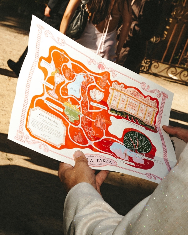 A Cinematic Wedding with Sculptural Installations & a Vibrant Palette in Sicily