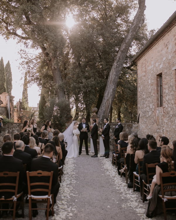 Elegant Destination Wedding in Borgo Casabianca | Mariana & Tom Outdoor Wedding Ceremony in Tuscany