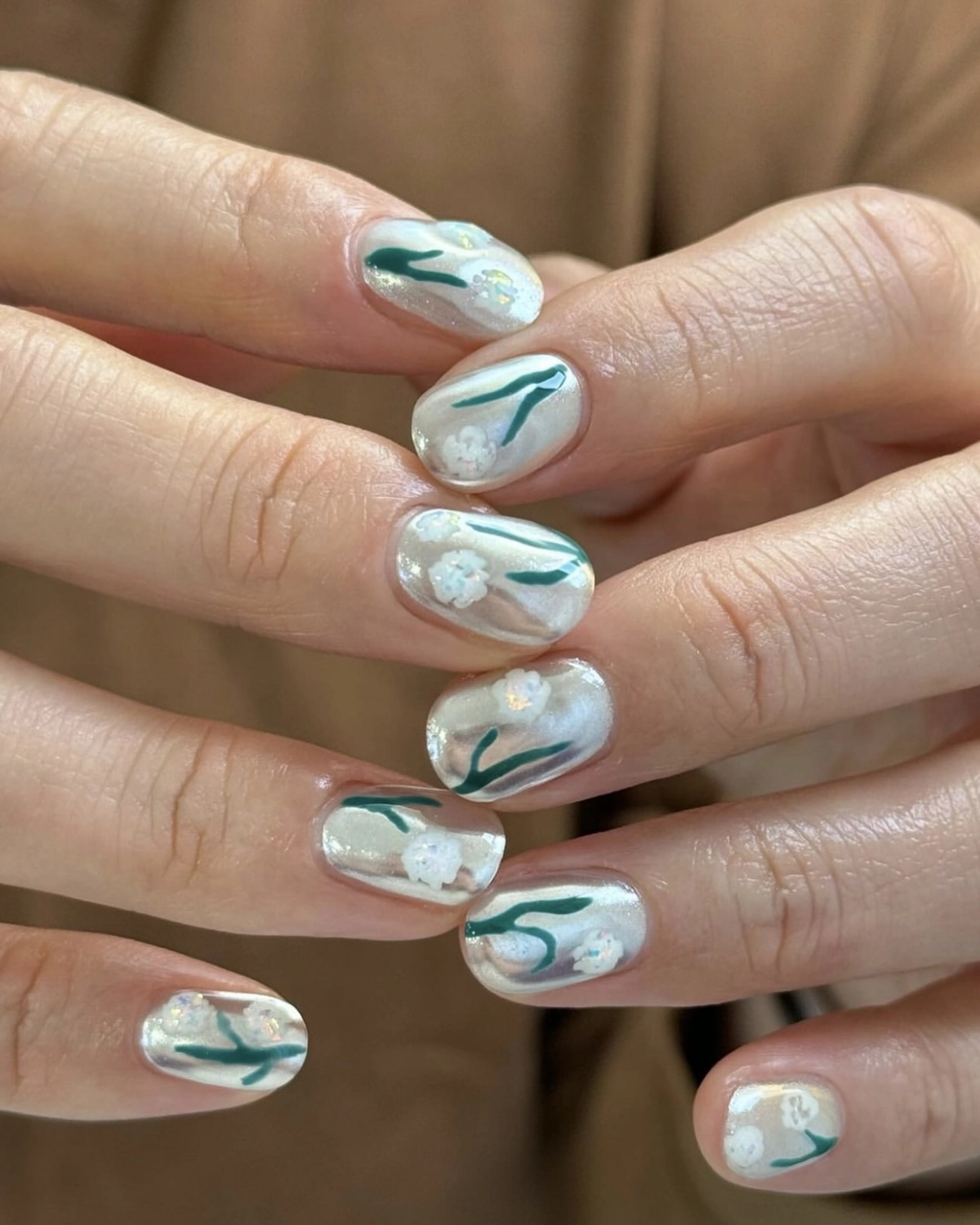 35 Fresh & Colourful Spring Nail Designs : Charming Blue French & Flower  Nails