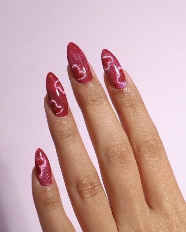 30 Trendy Valentine's Day Nail Designs to Try in 2025 | Valentine's Day Nail Designs | Pink, Red and Glitter Nails | Cool Manicure Ideas For Women