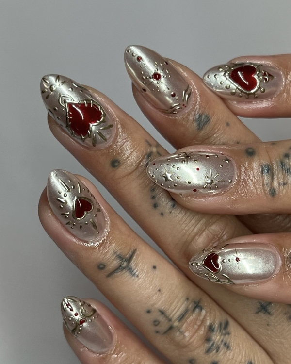 30 Trendy Valentine's Day Nail Designs to Try in 2025 | Valentine's Day Nail Designs | Pink, Red and Glitter Nails | Cool Manicure Ideas For Women