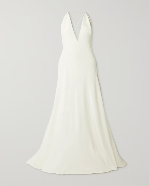 Top 11 Silk Bridal Gowns | Danielle Frankel Sasha | Summer White Silk Dresses for Weddings