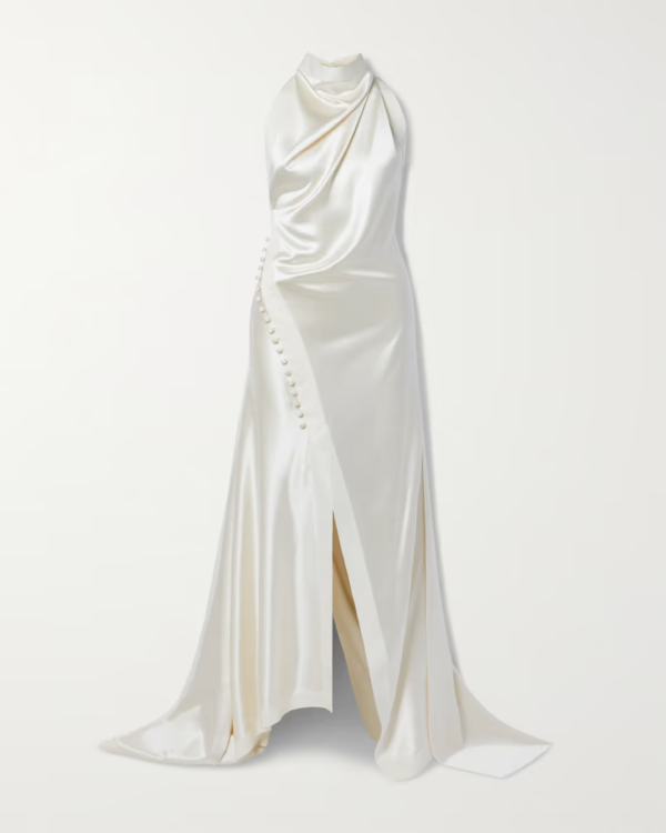 Top 11 Silk Bridal Gowns | Danielle Frankel Sasha | Summer White Silk Dresses for Weddings