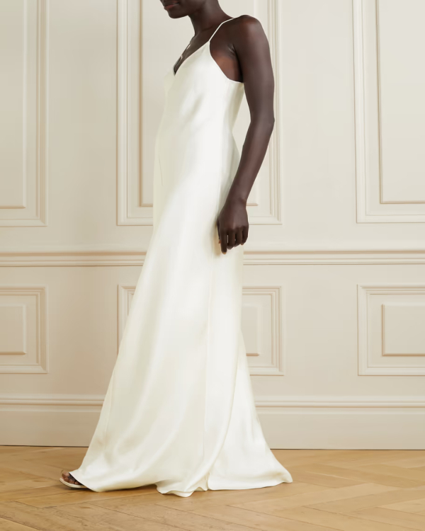 Top 11 Silk Bridal Gowns | Danielle Frankel Sasha | Summer White Silk Dresses for Weddings