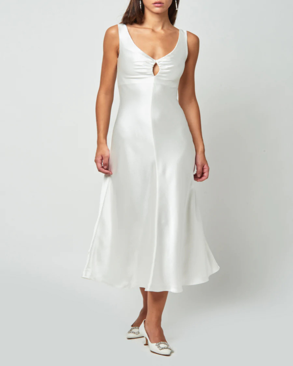 Top 11 Silk Bridal Gowns | Danielle Frankel Sasha | Summer White Silk Dresses for Weddings