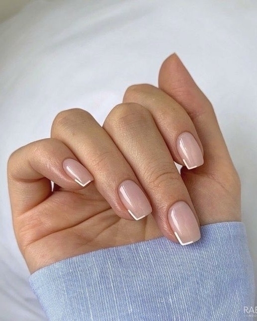 26 French Manicure Ideas | Summer French Tips Designs | White Nails & With Color | Diagonal French