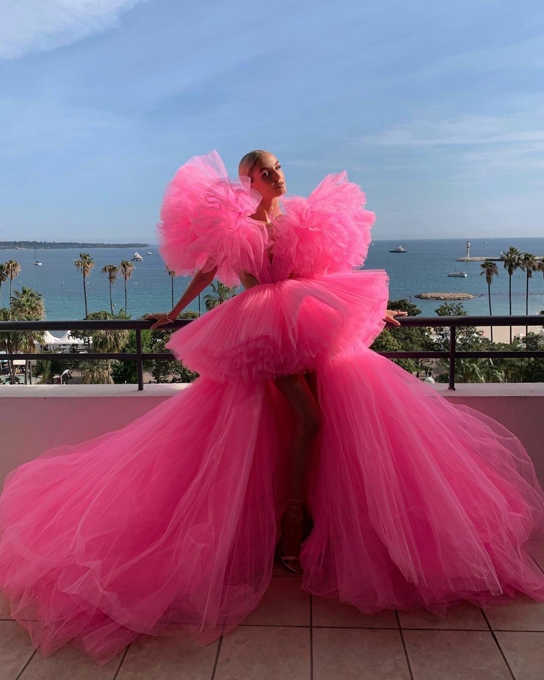 Hot Pink Tutu Dress Mini, Barbiecore Coctail Dress Short, Lace