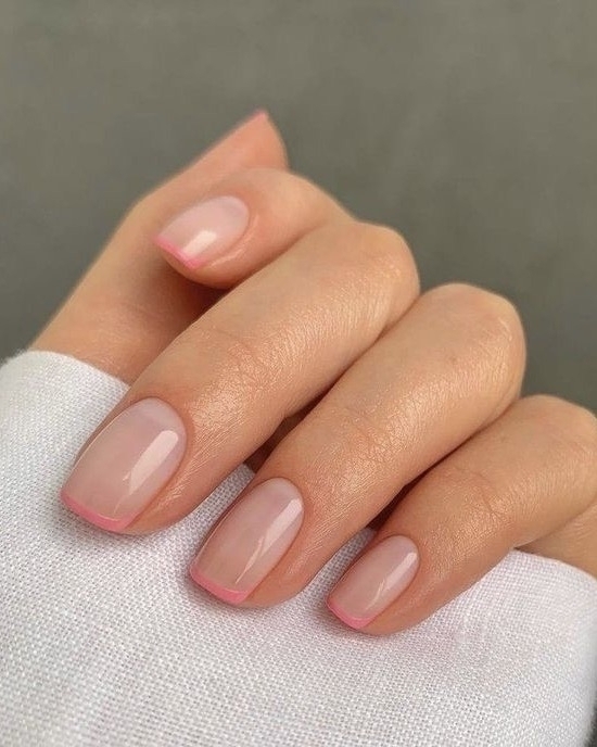 shellac french manicure with design
