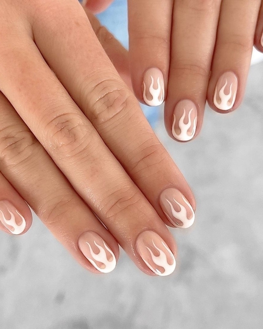 Stylish Nail Art Designs That Pretty From Every Angle : Nude With White  French Tip Nails