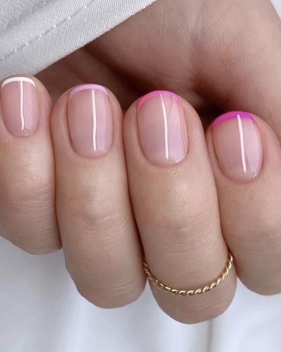 Shellac French Manicure... It's nice to see a pic with short nail beds!! |  Shellac french manicure, Shellac nails french, Shellac manicure