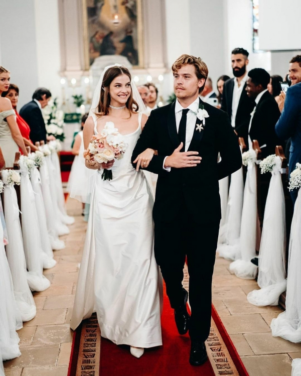 Barbara Palvin and Dylan Sprouse Wedding | Barbara Palvin's Vivienne Westwood Dress | Years Together