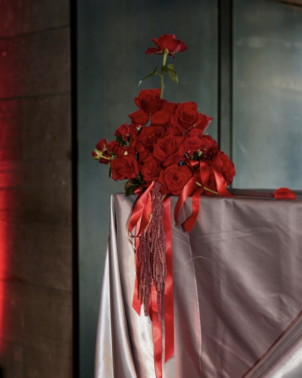 Romantic Wedding in the Garden by Day, Moody Red Event  by Night