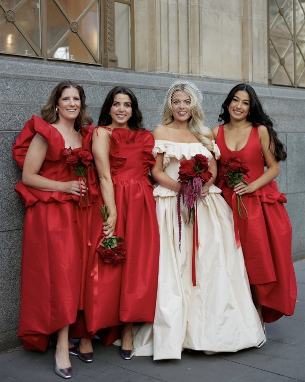 Romantic Wedding in the Garden by Day, Moody Red Event  by Night