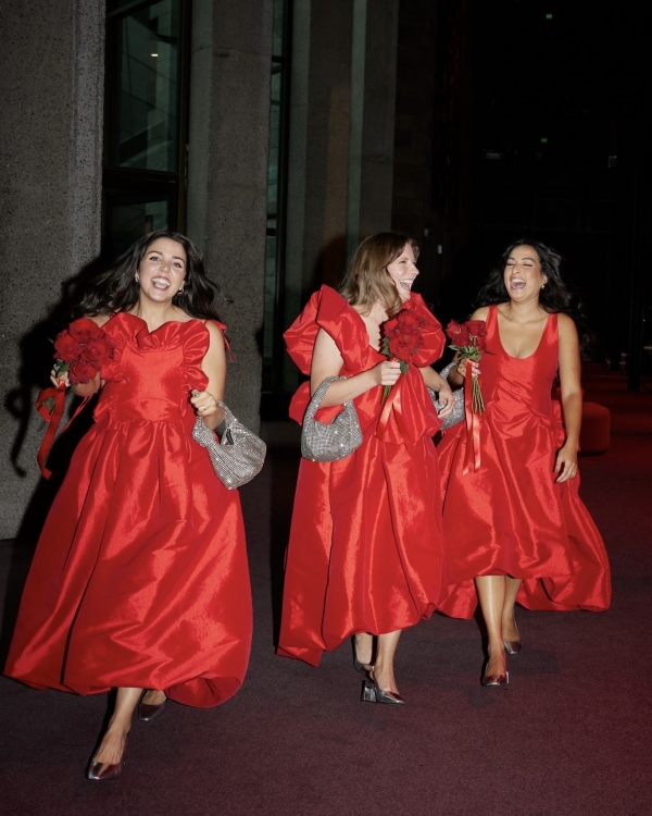 Romantic Wedding in the Garden by Day, Moody Red Event  by Night