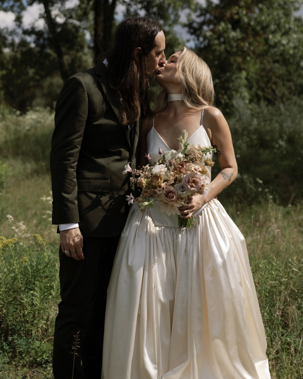 Beautiful Flower Themed Wedding in Accord, New York | Bride in Danielle Frankel Dress