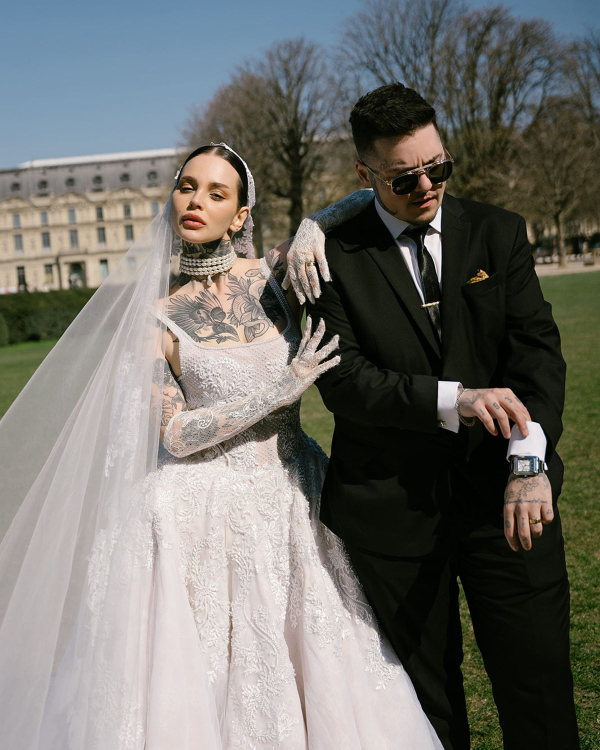LGBTQIA+ Influencer Couple's Chic Parisian Elopement