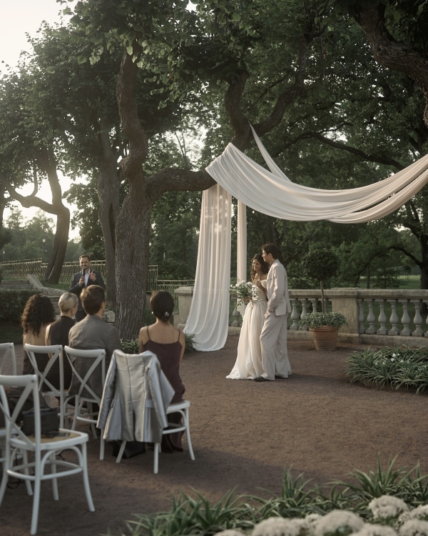 A Pride & Prejudice Inspired Wedding Set in a Romantic 18th-Century Palace Garden