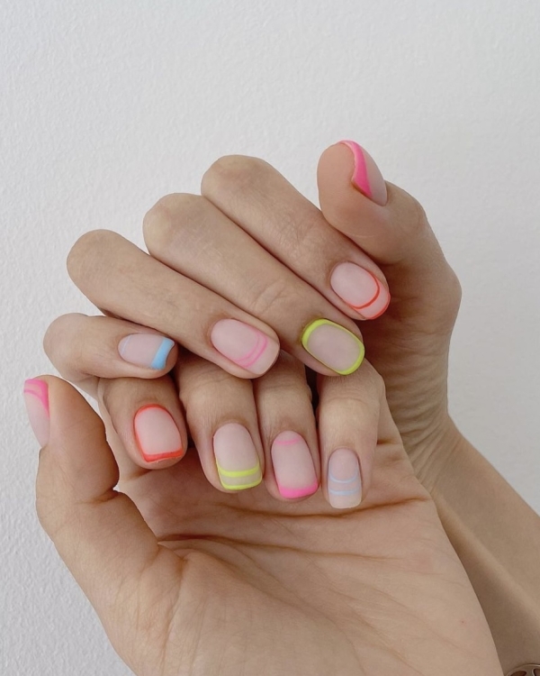 Colorful Manicure for a Wedding | Bridal Colorful Manicure